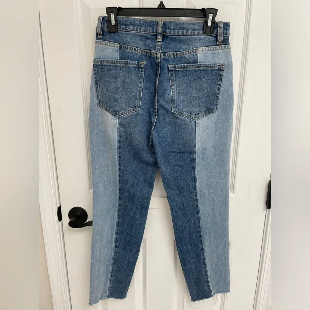 Pacsun Vintage Icon Two Tone Raw Hem High Rise Denim Jeans Women’s Size 27